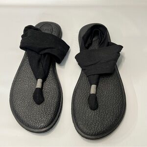 SAANUK Size 11 Bkack Strap Summer Beachy Packable Travel Sandal